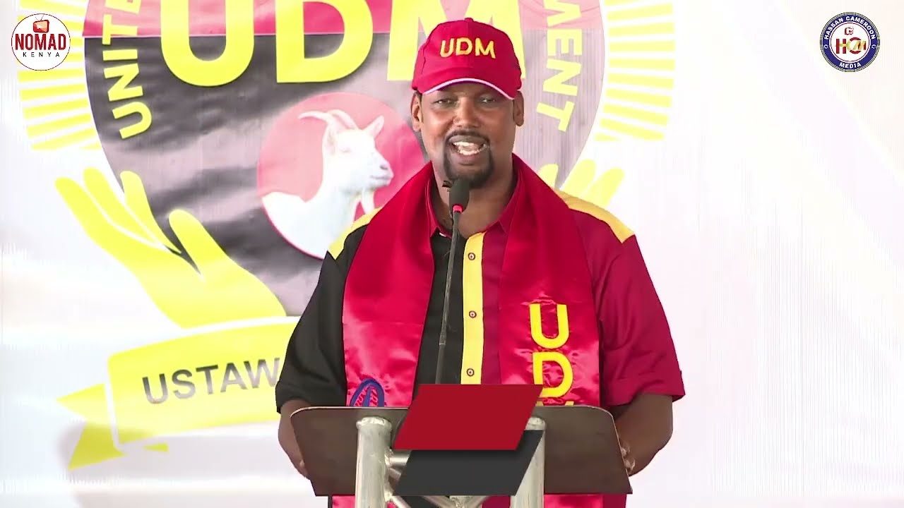 Addressing delegates and supporters.